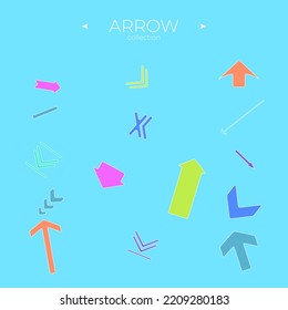 Set of colour arrows. Arrows vector collection. Abstract minimalistic patterns. For website design. Vector illustration