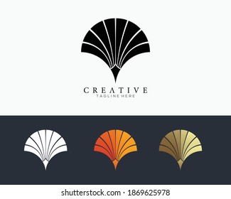 Conjunto de colores del icono del sol astracto corona círculos en semicírculo. diseño para los negocios premium modernos. Plantilla de logotipo del vector