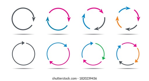 Set colour circle arrows. Vector Icons refresh and reload. Graphic for website.