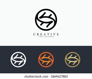 Set of colour circle eye symbol. Abstract vector logo design template