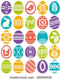 set of colour easter eggs, vector illustration