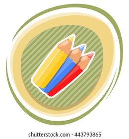 Set of colour pencils for drawing. Eps10 vector illustration.