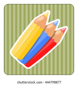 Set of colour pencils for drawing. Eps10 vector illustration.