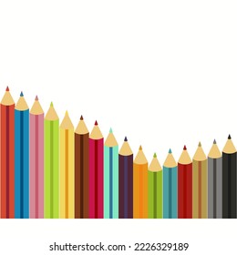 Set of colour pencils for drawing Vector illustration