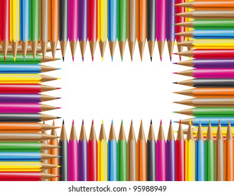 Set of colour pencils, place for the text