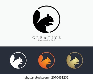 Farbkaninchen-Symbol in der Kreisellinie, Logo-Design-Vorlage