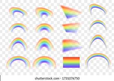 Conjunto de arcos de color aislados sobre fondo transparente. Ilustración del vector