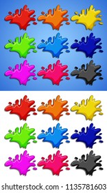 A set of colour splash illustration