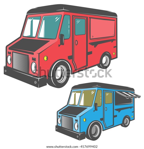 Set of colour\
Street food truck t shirt\
logo