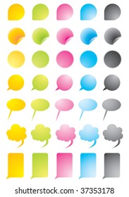 Set of colour vector icons for the Internet