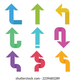 Set of Coloured Arrows 2 Vectorart