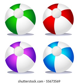 Set of coloured beach balls