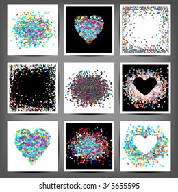 set of coloured frames from confetti. 10 eps