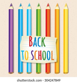 A set of coloured pencils, back to school, September 1, vector, banner, illustration