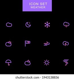 Set of Coloured weather icons collection.colourful Vector illustration
