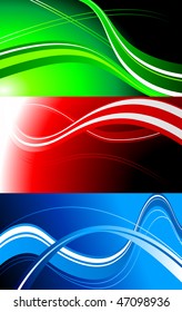 Banner-Set: Wellen auf hellem Hintergrund