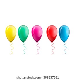 Set of colourful birthday or party balloons