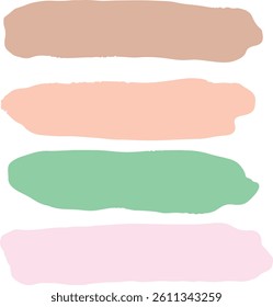 set colourful brush stroke collection