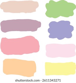set colourful brush stroke collection