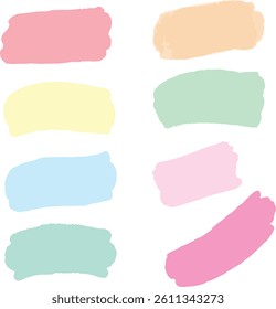 set colourful brush stroke collection