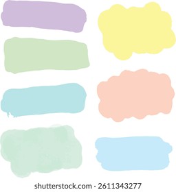 set colourful brush stroke collection