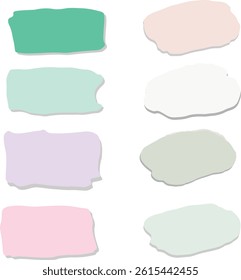 set colourful brush stroke collection