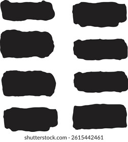 set colourful brush stroke collection