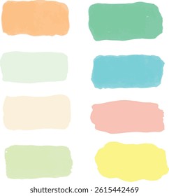 set colourful brush stroke collection