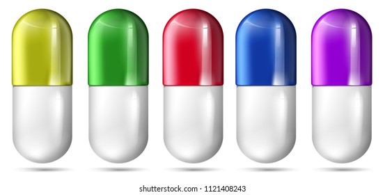 A Set of Colourful Capsule illustration