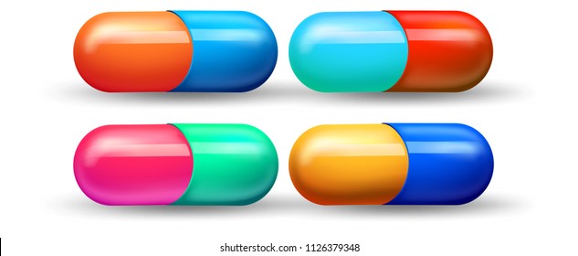 Un conjunto de ilustraciones coloridas de la cápsula