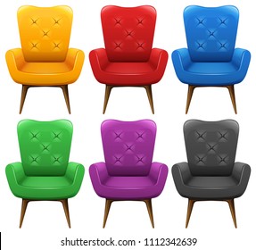 A Set of Colourful Chair illustration