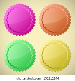 Set of colourful circle labels, vector illustration