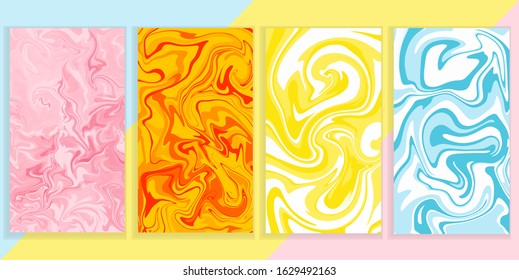 Set of colourful fluid phone backgrounds
