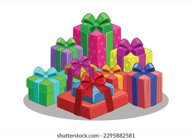 Set of colourful Gift Boxes vector image