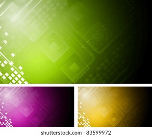 Set of colourful hi-tech backgrounds. Eps 10