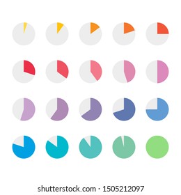 Set Colourful Infographic Percentage Piecharts Segment Stock Vector ...