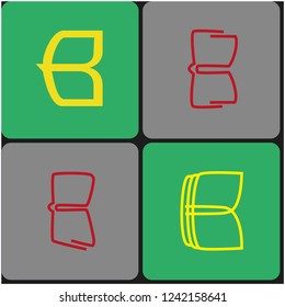 Set of colourful logos books