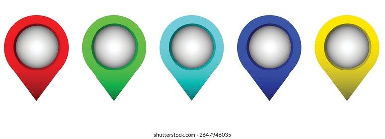 set of colourful map pointers vector design