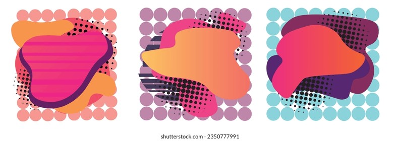 Set von buntem Hintergrund für Pop-Art. Vektorgrafik.
