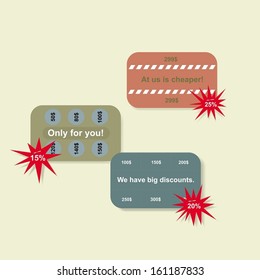 set of  colourful  price  tags