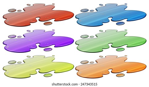 Set of colourful templates on a white background
