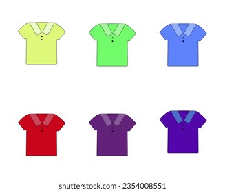A set of colourful t-shirts, vector illustration, eps 10