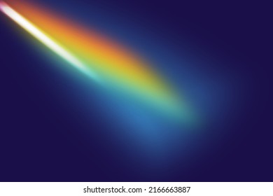 Un conjunto de lentes vectoriales coloridas, luz arco iris de cristal y efectos transparentes de la bengala.Superposición para fondos.Concepto de prisma triangular.