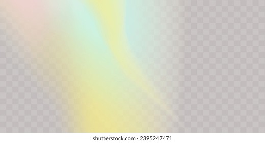 A set of colourful vector lens, crystal rainbow  light  and  flare transparent effects.Overlay for backgrounds.Triangular prism concept.
