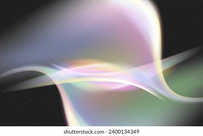 A set of colourful vector lens, crystal rainbow  light  and  flare transparent effects.Overlay for backgrounds.Triangular prism concept.