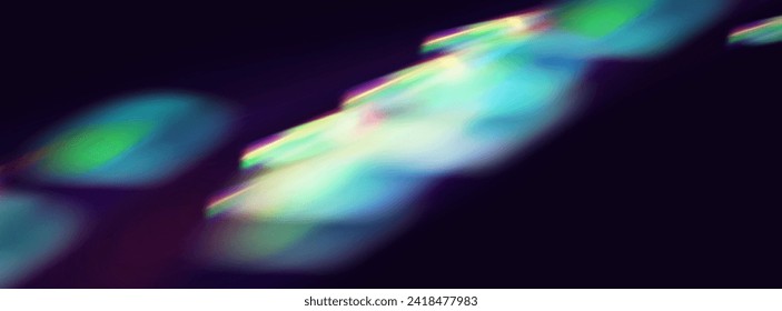 Un conjunto de lentes vectoriales coloridas, luz arco iris de cristal y efectos transparentes de la bengala.Superposición para fondos.Concepto de prisma triangular.