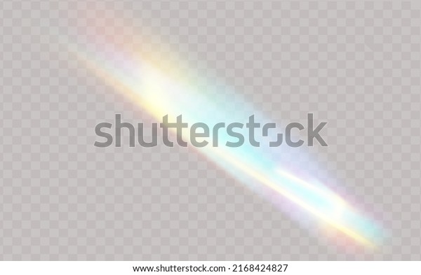 A set of colourful vector lens, crystal rainbow \
light  and  flare transparent effects.Overlay for\
backgrounds.Triangular prism\
concept.