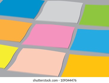 A set of colourful vector paper sheets