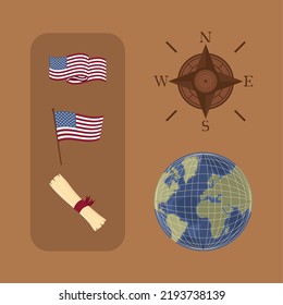set of columbus day, design
