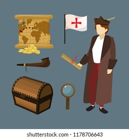 Set of columbus day icons